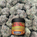 Jar of Gumbo product surrounded by buds