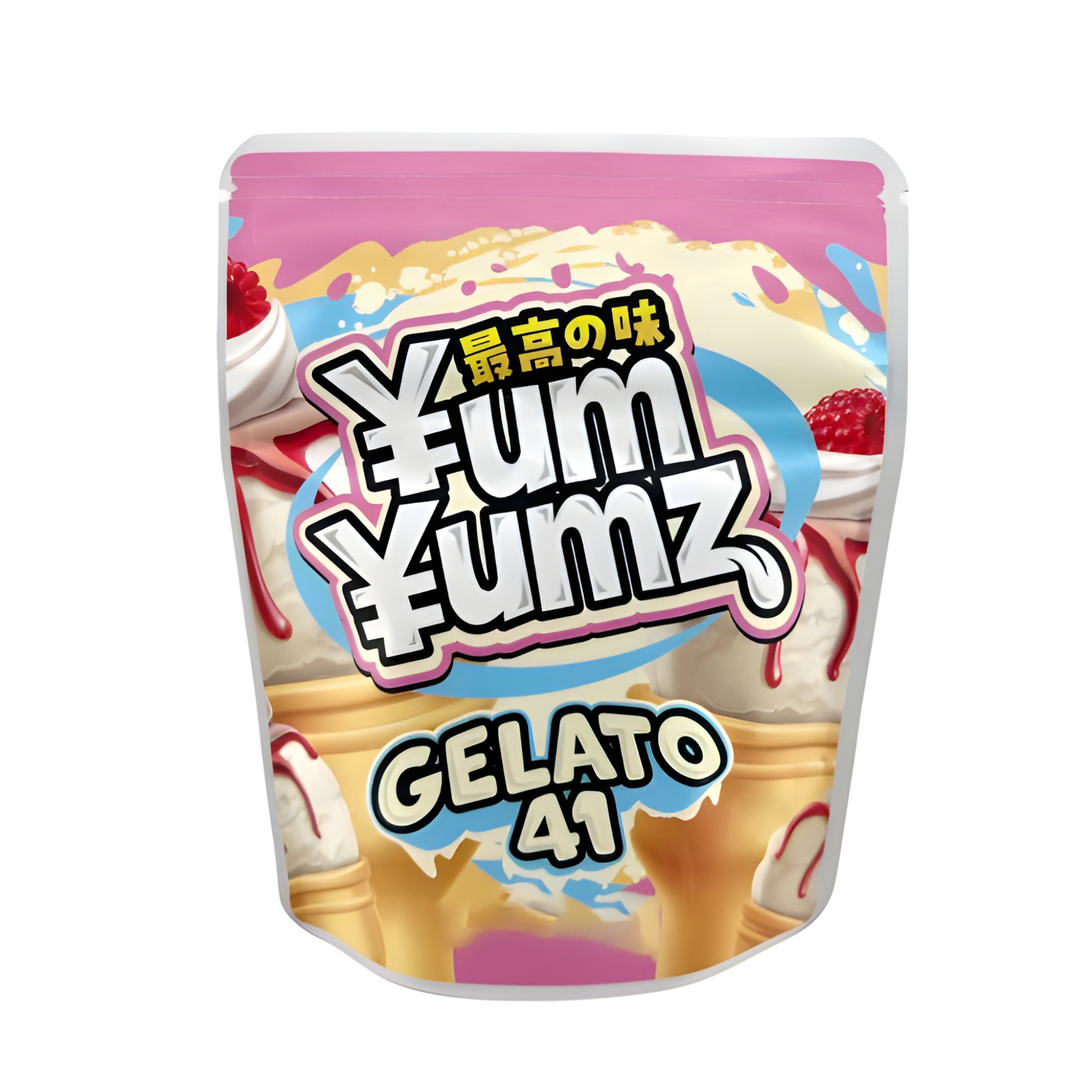 Yum Yumz Gelato 41 packaging with colorful design on a white background